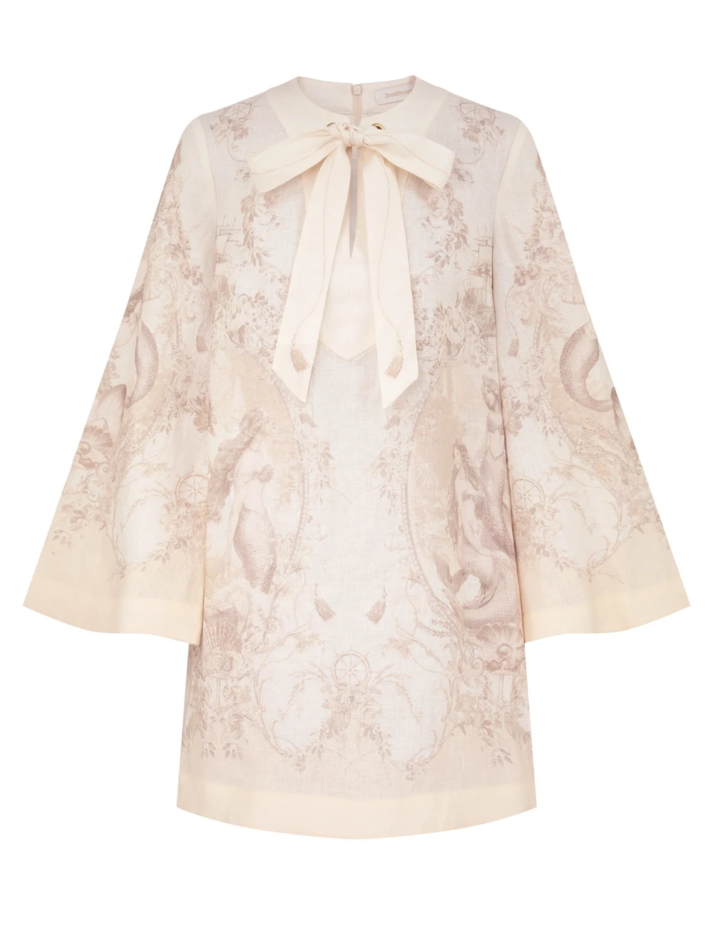 Zimmermann Tie Neck Tunic Dress | Ready to Wear 2025 Collection Coveti Elevate your elegance in this Zimmermann Dresses from the 2025 resort wear edit