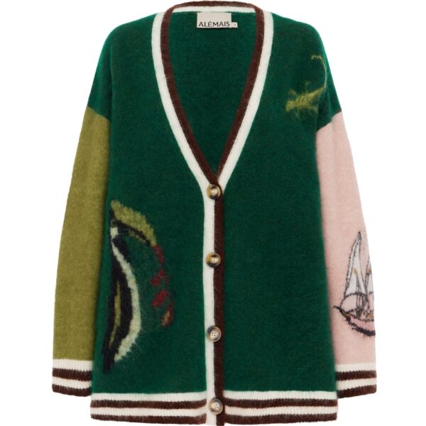 Alemais Toucan Tango Cardigan Sustainable Knitwear with Alemais print - Coveti Australian Designer