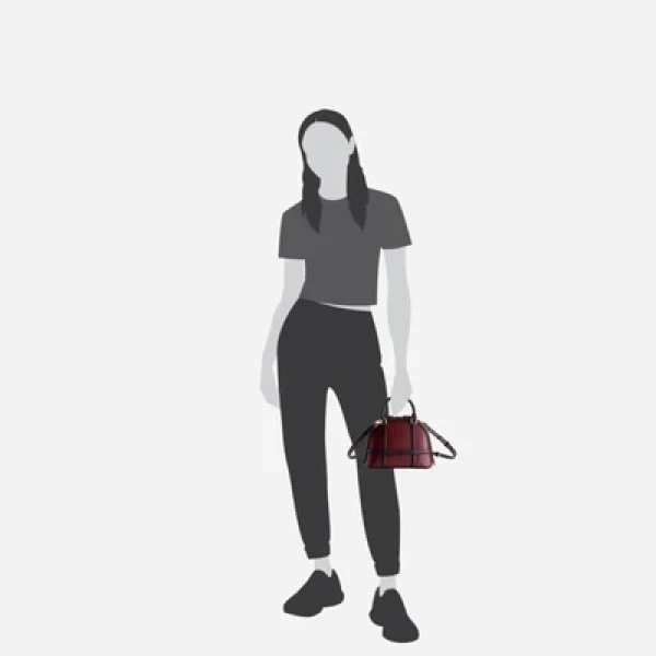 Mlouye 12 Mini - Bordeaux Bag a Architectural Leather Handbag in Red at Coveti Luxury