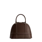 Mlouye Mini Flex Bag - Patent Bordeaux Bag a Architectural Leather Handbag in Red at Coveti Luxury