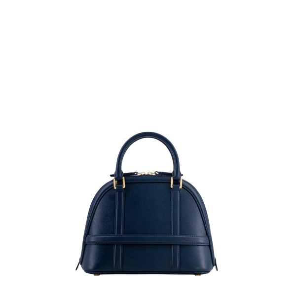 Mlouye 12 Mini - Navy Bag a Architectural Leather Handbag in Blue at Coveti Luxury