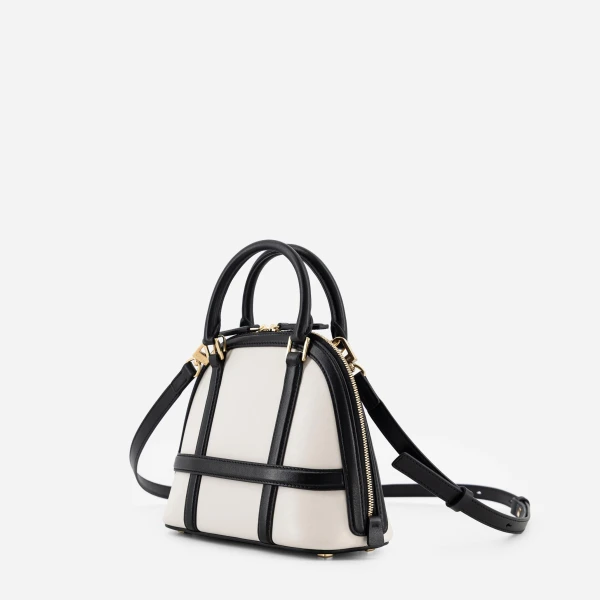 Mlouye 12 Mini - Off White Bag a Architectural Leather Handbag in Ivory at Coveti Luxury
