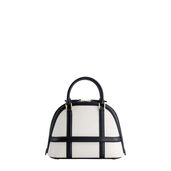 Mlouye 12 Mini - Off White Bag a Architectural Leather Handbag in Ivory at Coveti Luxury