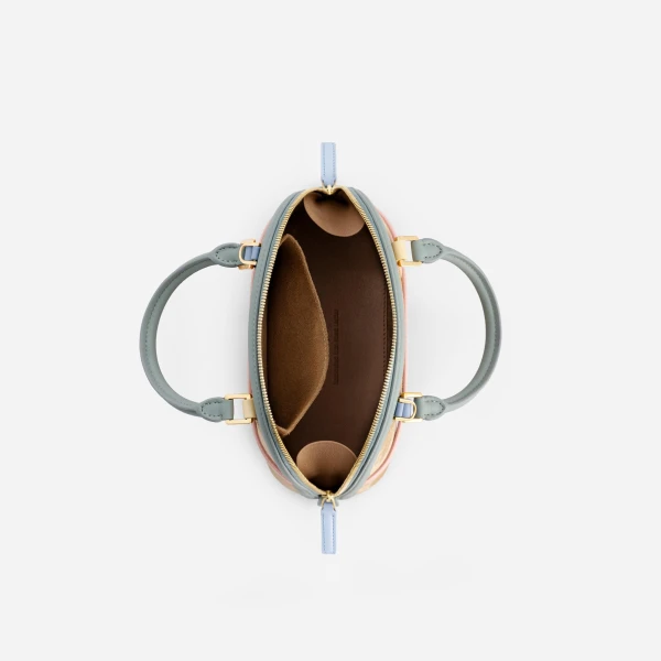 Mlouye 12 Mini - Suede Gummy Bag a Architectural Leather Handbag in Multicolour at Coveti Luxury