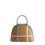 Mlouye 12 - Suede Gummy Bag a Architectural Leather Handbag in Multicolour at Coveti Luxury