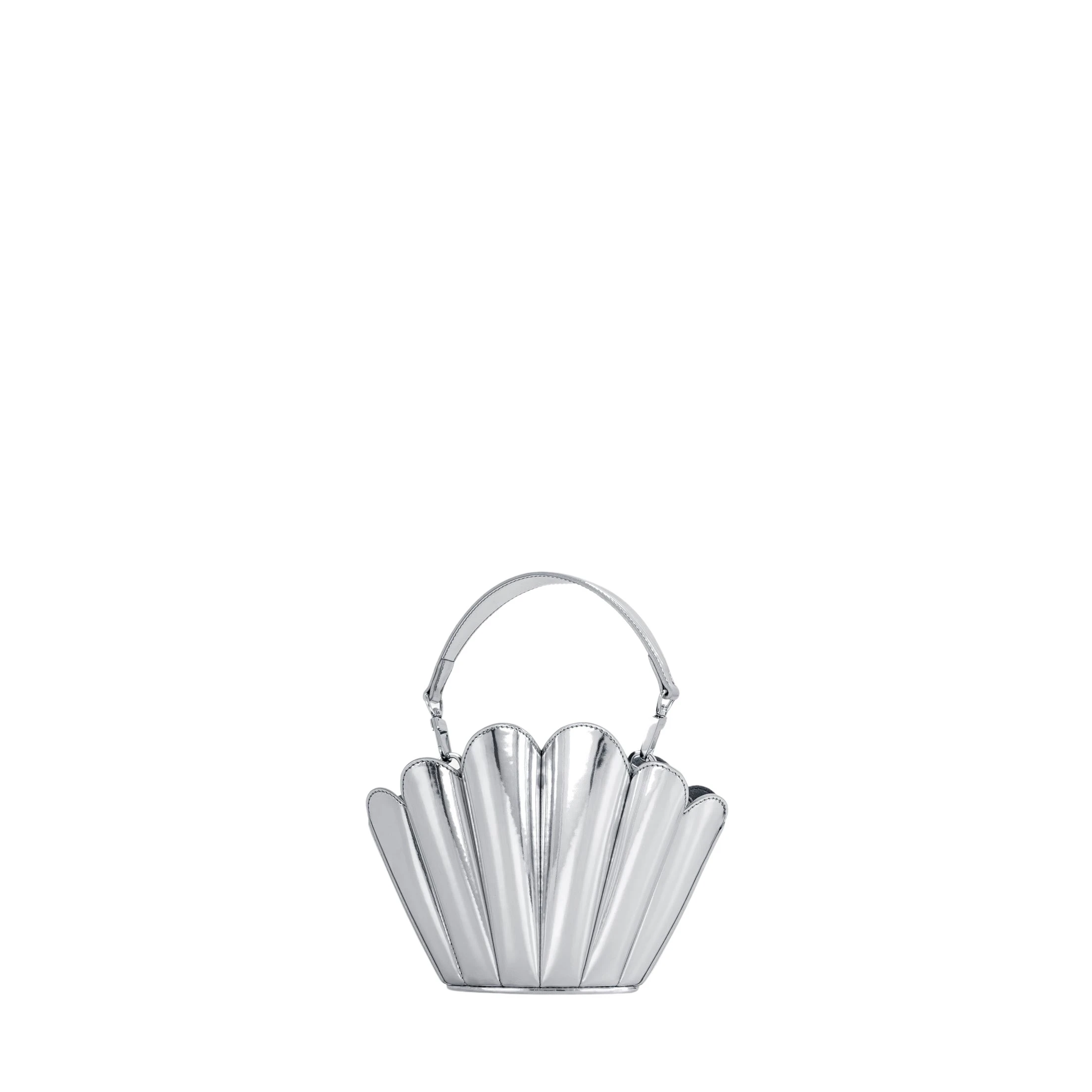 mlouye-Micro-Seashell-Mirror-Bags52721_nobg Mlouye Micro Seashell - Mirror Bag a Architectural Leather Handbag in Silver at Coveti Luxury