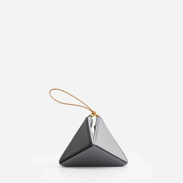 Mlouye Mini Flex Bag - Black & Gray Bag a Architectural Leather Handbag in Black at Coveti Luxury