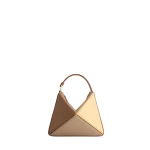 Mlouye Mini Flex Bag - Buttermilk Bag a Architectural Leather Handbag in Brown at Coveti Luxury