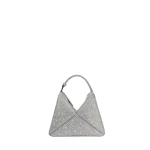 Mlouye Mini Flex Bag - Crystal Bag a Architectural Leather Handbag in Silver at Coveti Luxury