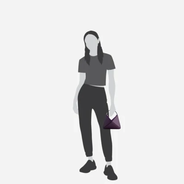 Mlouye Mini Flex Bag - Dark Grapes Bag a Architectural Leather Handbag in Brown at Coveti Luxury