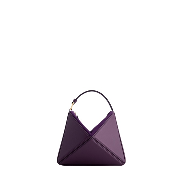 Mlouye Mini Flex Bag - Dark Grapes Bag a Architectural Leather Handbag in Brown at Coveti Luxury