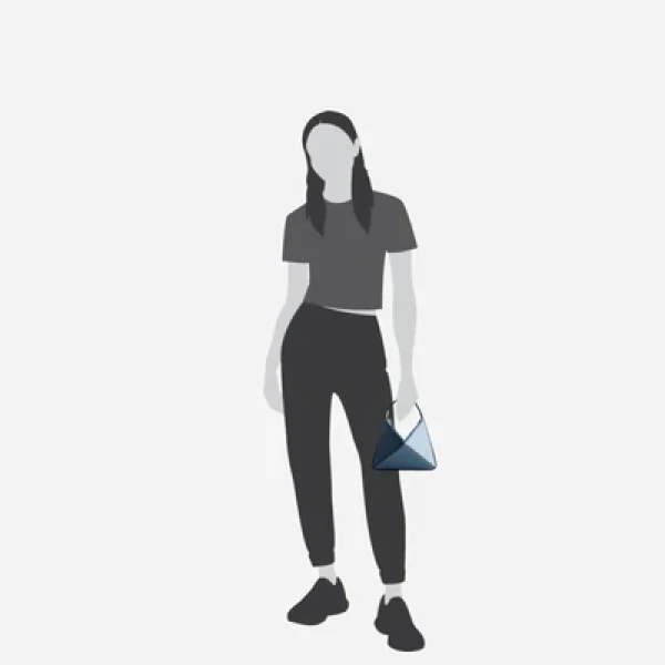 Mlouye Mini Flex Bag - Denim Bag a Architectural Leather Handbag in Blue at Coveti Luxury