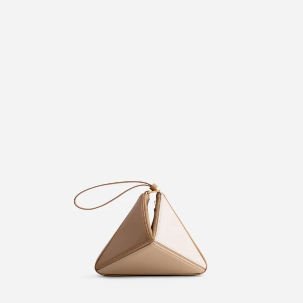 Mlouye Mini Flex Bag - Milky Bag a Architectural Leather Handbag in Brown at Coveti Luxury