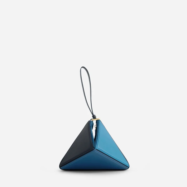 Mlouye Mini Flex Bag - Ocean Bag a Architectural Leather Handbag in Blue at Coveti Luxury