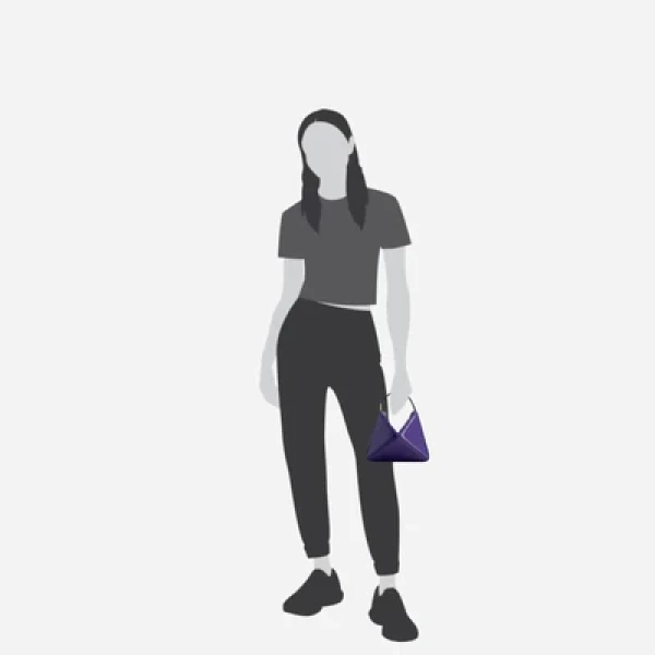 Mlouye Mini Flex Bag - Patent Purple Bag a Architectural Leather Handbag in Purple at Coveti Luxury