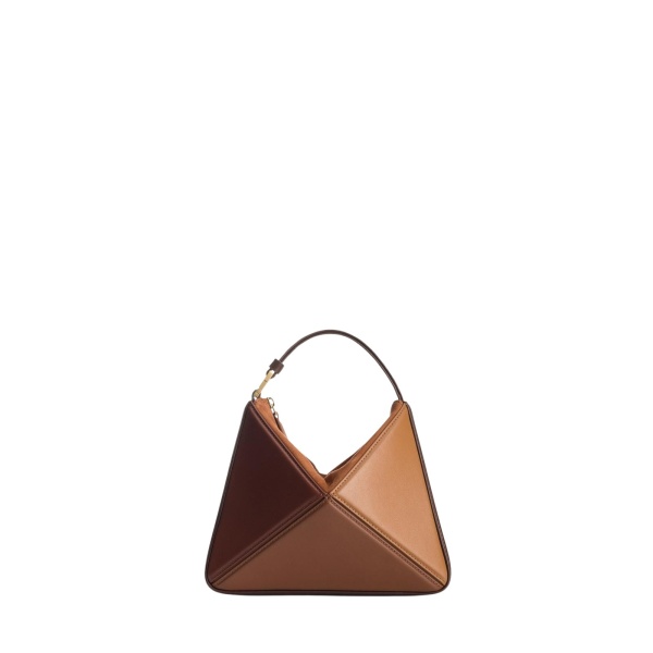 Mlouye Mini Flex Bag - Praline Bag a Architectural Leather Handbag in Brown at Coveti Luxury