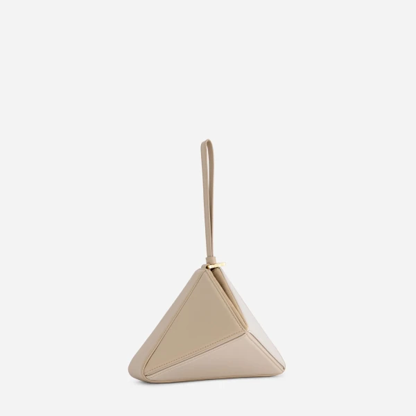 Mlouye Mini Flex Bag - Vanilla Bag a Architectural Leather Handbag in Beige at Coveti Luxury
