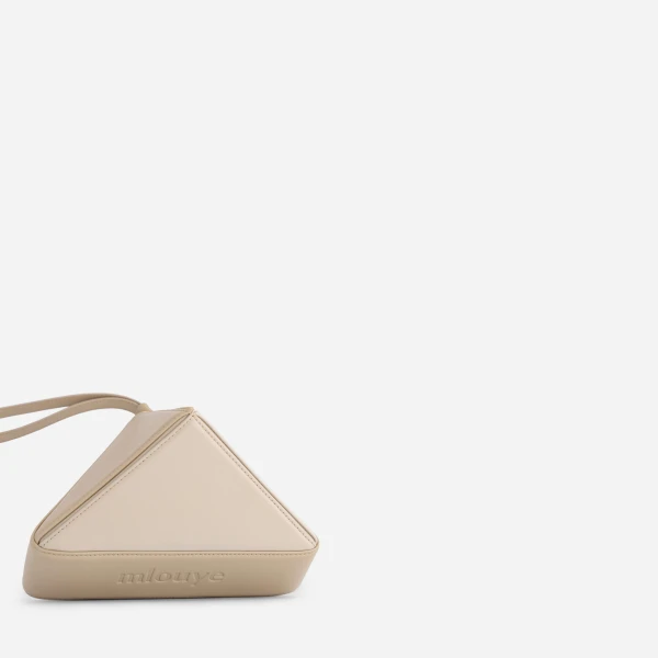 Mlouye Mini Flex Bag - Vanilla Bag a Architectural Leather Handbag in Beige at Coveti Luxury