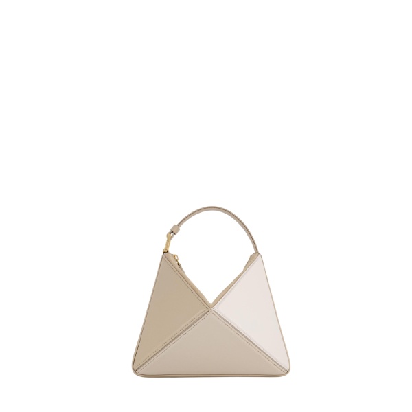 Mlouye Mini Flex Bag - Vanilla Bag a Architectural Leather Handbag in Beige at Coveti Luxury