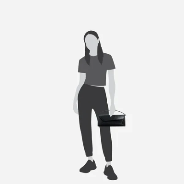Mlouye Naomi Baguette - Crinkled Black Bag a Architectural Leather Handbag in Black at Coveti Luxury
