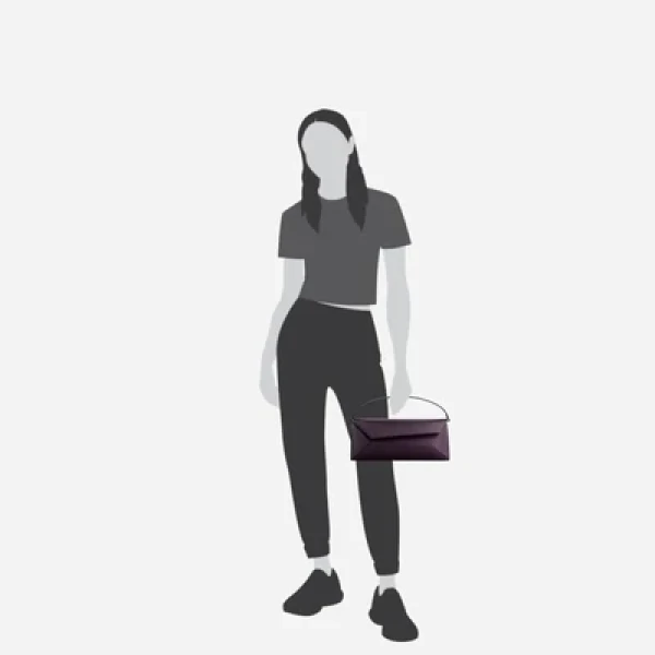Mlouye Naomi Baguette - Dark Grapes Bag a Architectural Leather Handbag in Brown at Coveti Luxury