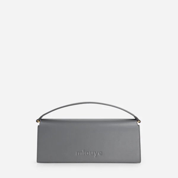 Mlouye Naomi Baguette - Rusty Bag a Architectural Leather Handbag in Brown at Coveti Luxury