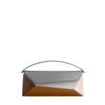 Mlouye Naomi Baguette - Rusty Bag a Architectural Leather Handbag in Brown at Coveti Luxury
