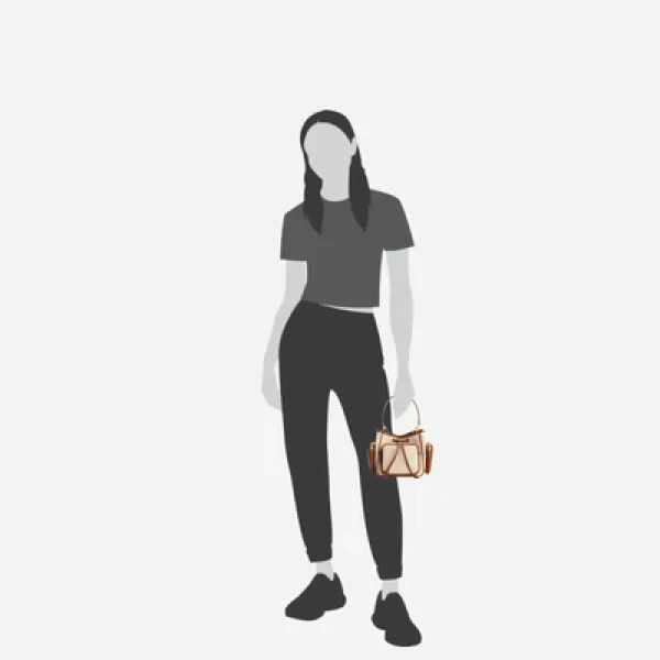 Mlouye Quad - Canvas Bag a Architectural Leather Handbag in Beige at Coveti Luxury