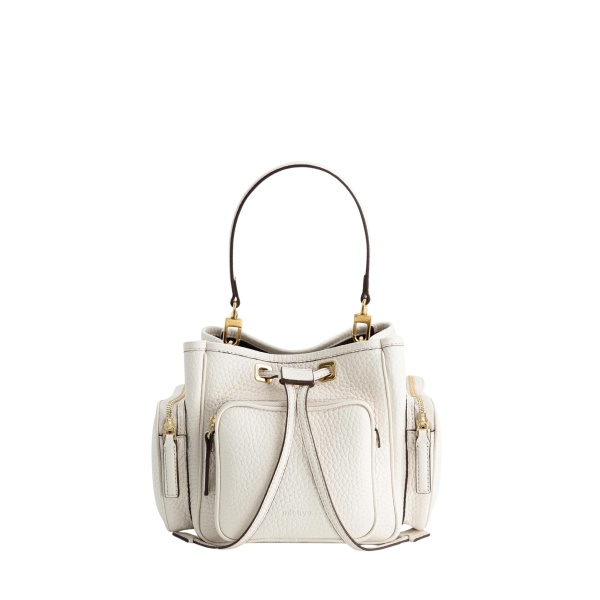 Mlouye Quad - Grained Cream Bag a Architectural Leather Handbag in Ivory at Coveti Luxury