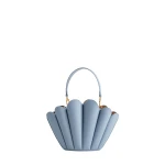 Mlouye Seashell Crossbody - Arctic Bag a Architectural Leather Handbag in Blue at Coveti Luxury