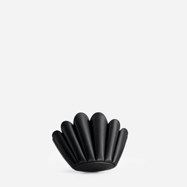 Mlouye Seashell Crossbody - Black Bag a Architectural Leather Handbag in Black at Coveti Luxury