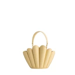 Mlouye Seashell Crossbody - Butter Bag a Architectural Leather Handbag in Yellow at Coveti Luxury
