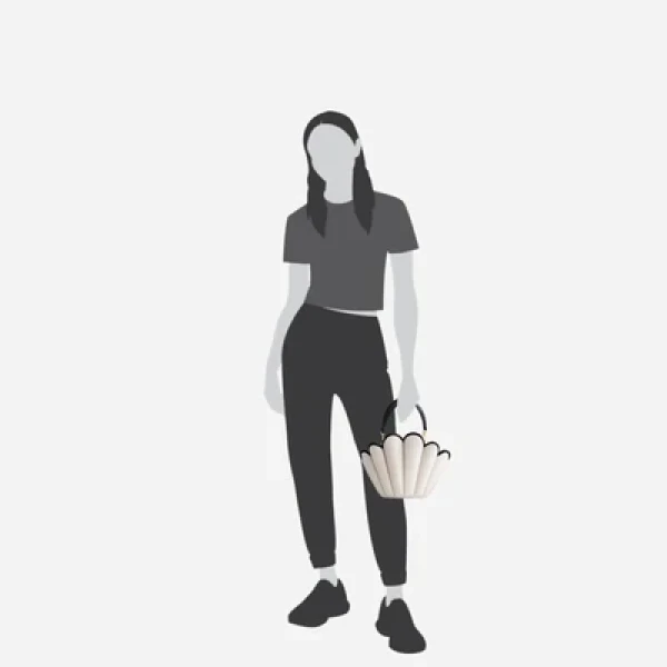 Mlouye Seashell Crossbody - Off White Bag a Architectural Leather Handbag in Ivory at Coveti Luxury