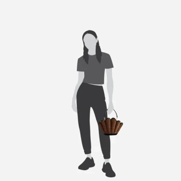Mlouye Seashell Crossbody - Suede Espresso Bag a Architectural Leather Handbag in Brown at Coveti Luxury
