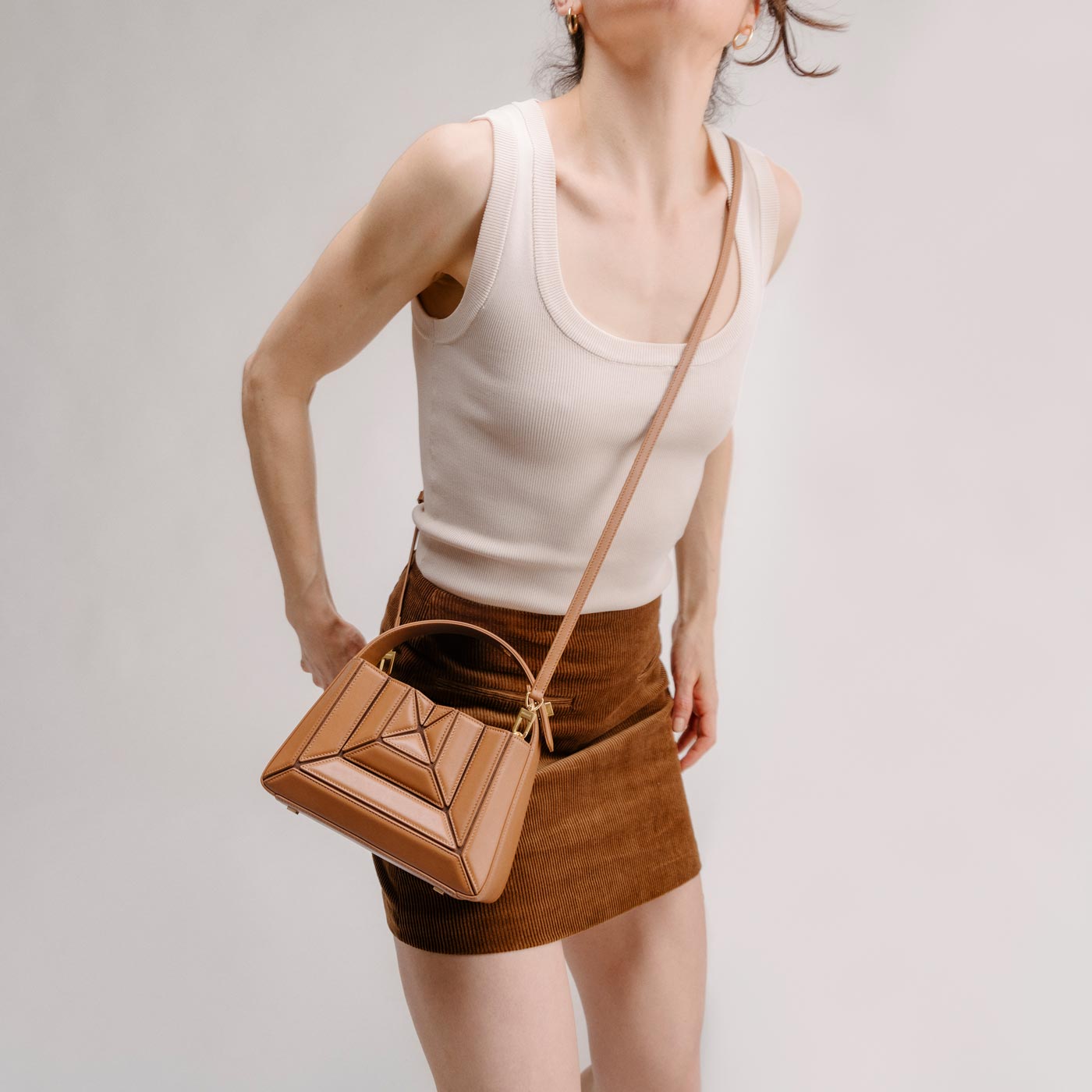 Rusty Stringers Bag Mlouye Sera Mia - Rusty Bag | Architectural Luxury Leather Bags | Coveti