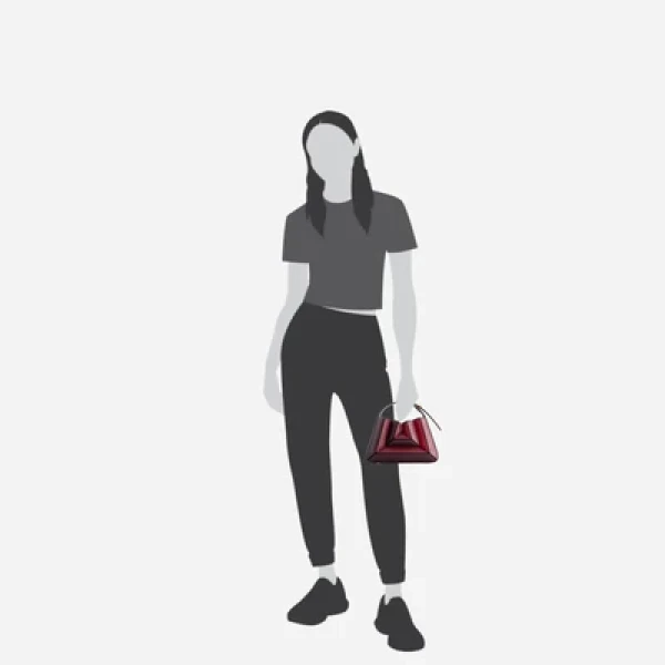 Mlouye Sera Mia - Cranberry Bag a Architectural Leather Handbag in Red at Coveti Luxury