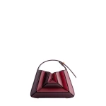 Mlouye Sera Mia - Cranberry Bag a Architectural Leather Handbag in Red at Coveti Luxury