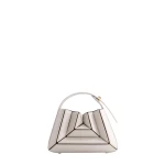 Mlouye Sera Mia - Dove Bag a Architectural Leather Handbag in White at Coveti Luxury