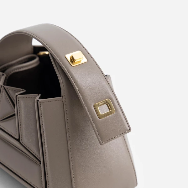 Mlouye Sera Mia - Earth Bag a Architectural Leather Handbag in Brown at Coveti Luxury
