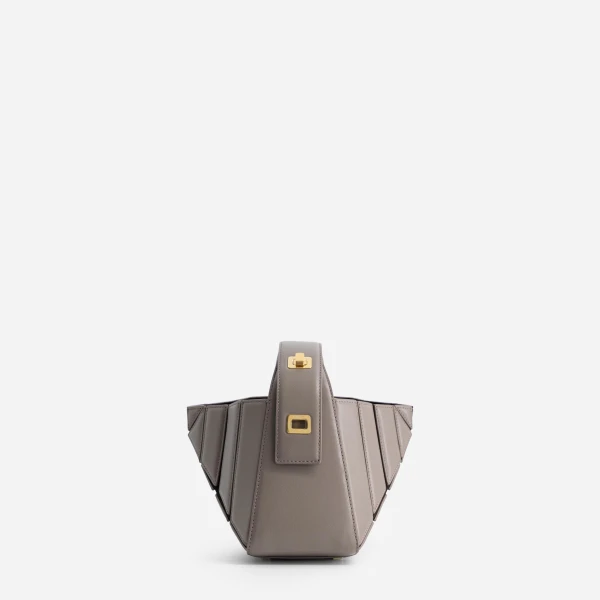 Mlouye Sera Mia - Earth Bag a Architectural Leather Handbag in Brown at Coveti Luxury