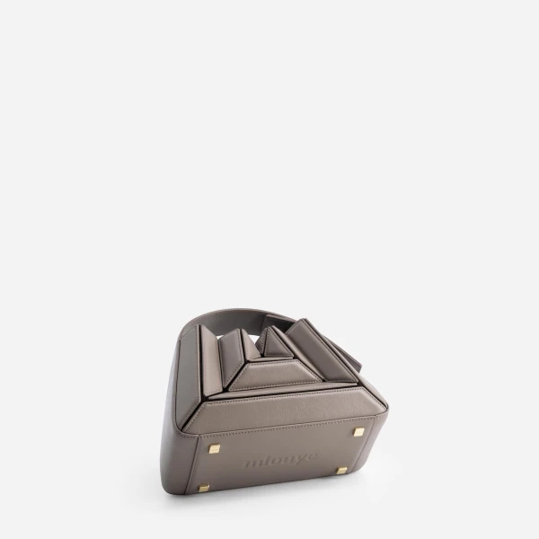 Mlouye Sera Mia - Earth Bag a Architectural Leather Handbag in Brown at Coveti Luxury