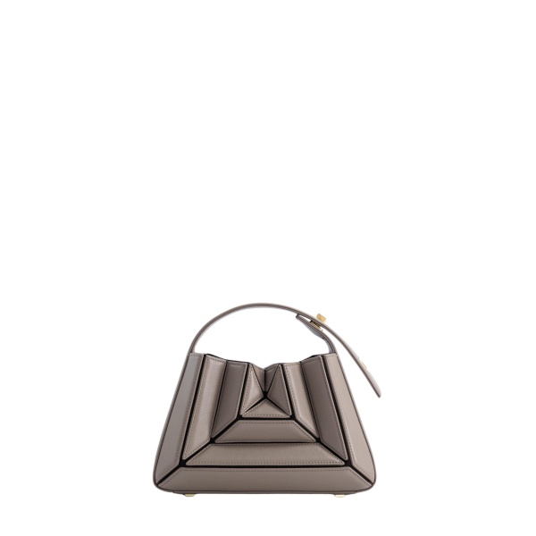 Mlouye Sera Mia - Earth Bag a Architectural Leather Handbag in Brown at Coveti Luxury