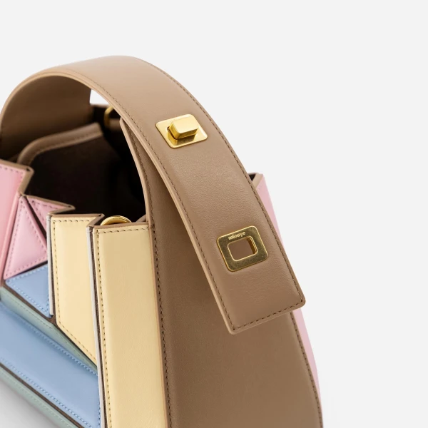 Mlouye Sera Mia - Gummy Bag a Architectural Leather Handbag in Multicolour at Coveti Luxury