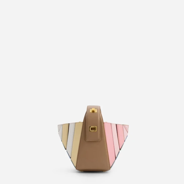 Mlouye Sera Mia - Gummy Bag a Architectural Leather Handbag in Multicolour at Coveti Luxury