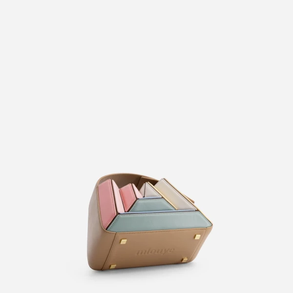 Mlouye Sera Mia - Gummy Bag a Architectural Leather Handbag in Multicolour at Coveti Luxury