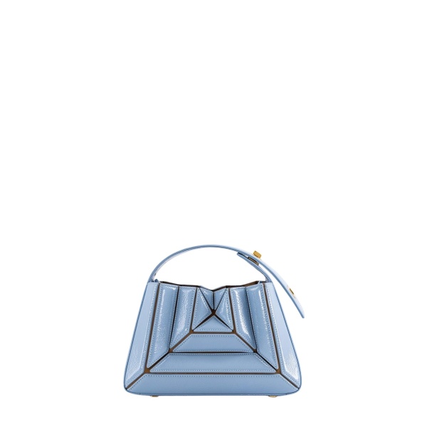Mlouye Sera Mia - Mermaid Blue Bag a Architectural Leather Handbag in Blue at Coveti Luxury