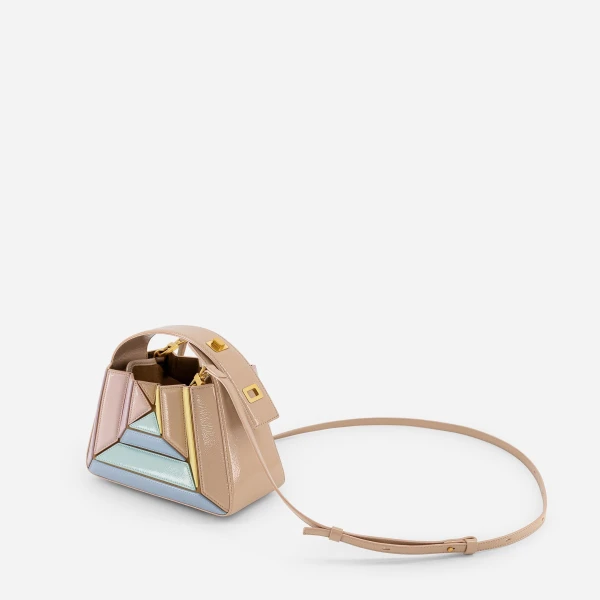 Mlouye Sera Mia - Mermaid Multicolor Bag a Architectural Leather Handbag in Multicolour at Coveti Luxury