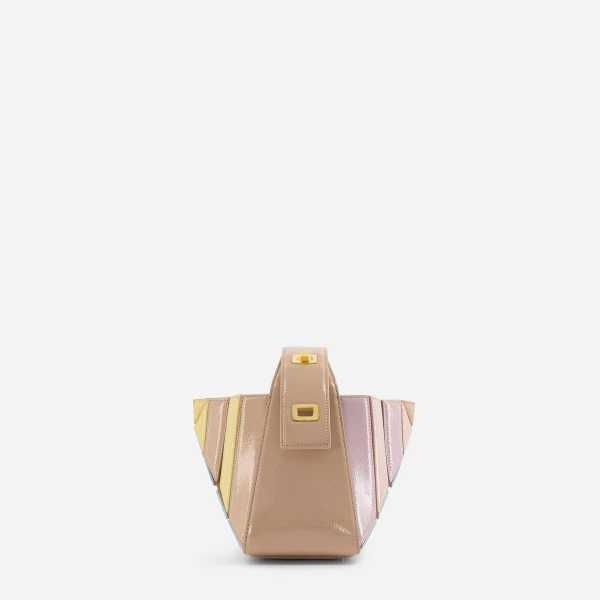 Mlouye Sera Mia - Mermaid Multicolor Bag a Architectural Leather Handbag in Multicolour at Coveti Luxury