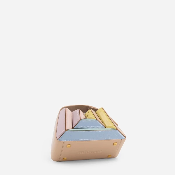 Mlouye Sera Mia - Mermaid Multicolor Bag a Architectural Leather Handbag in Multicolour at Coveti Luxury
