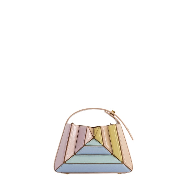 Mlouye Sera Mia - Mermaid Multicolor Bag a Architectural Leather Handbag in Multicolour at Coveti Luxury